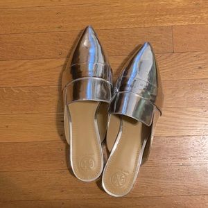 Tory Burch *Brand New* metallic silver shoes